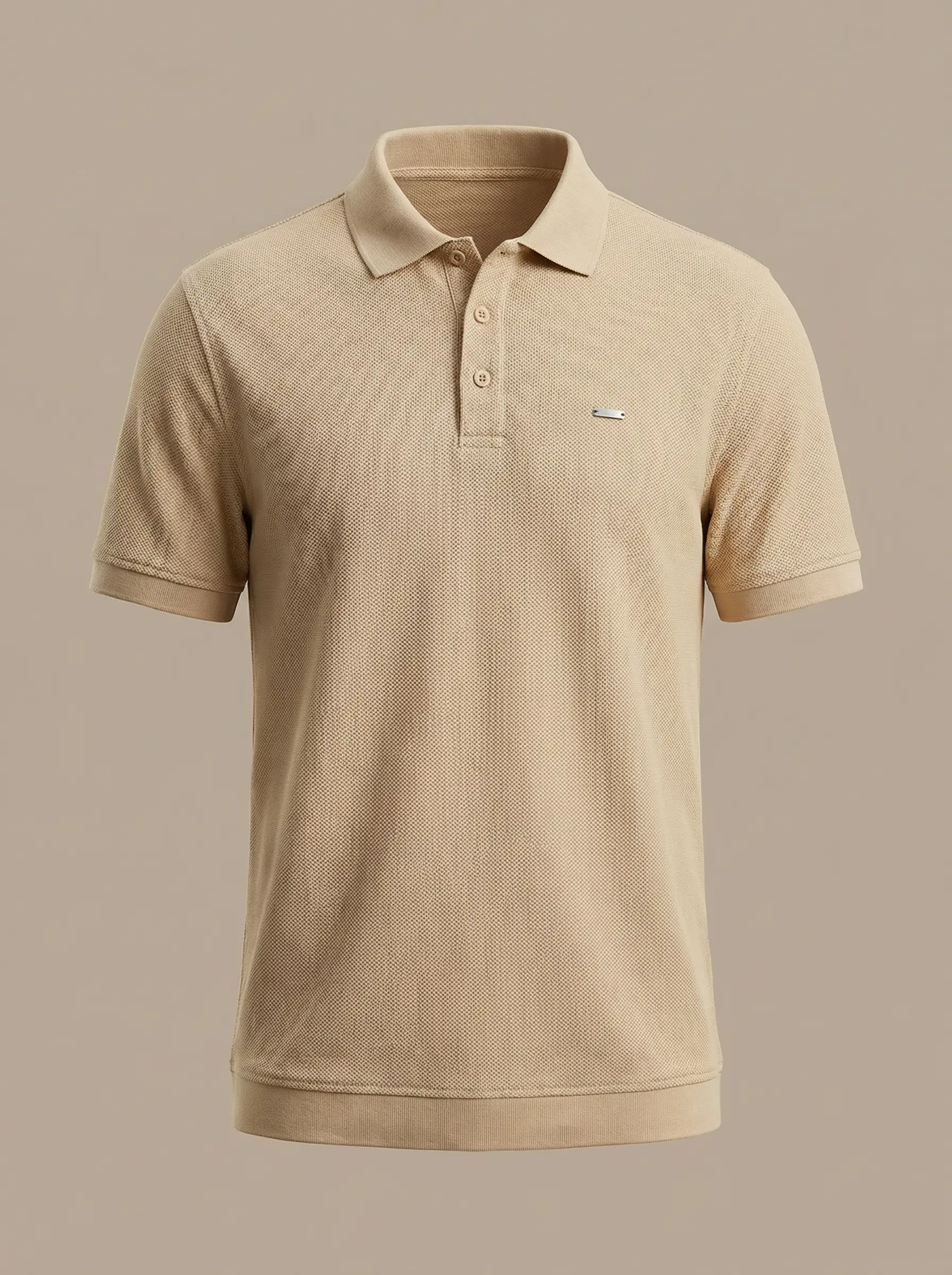 Trevior Premium Honeycomb Combed Cotton Beige Polo Shirt Regular Fit