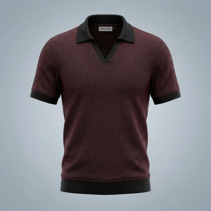 OLD MONEY V-NECK POLO SHIRT (DESIGN EDITION)