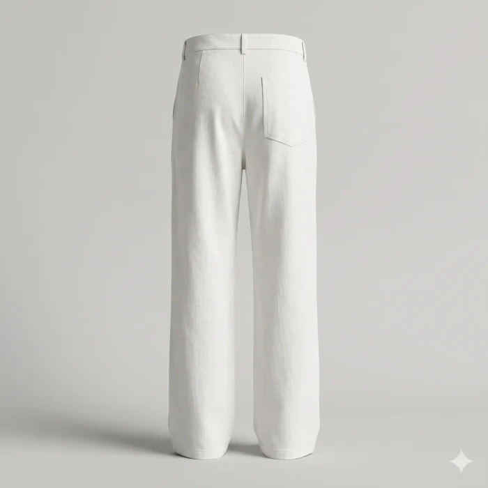 WHITE BACK Remi Cotton Semi-Baggy Pants
