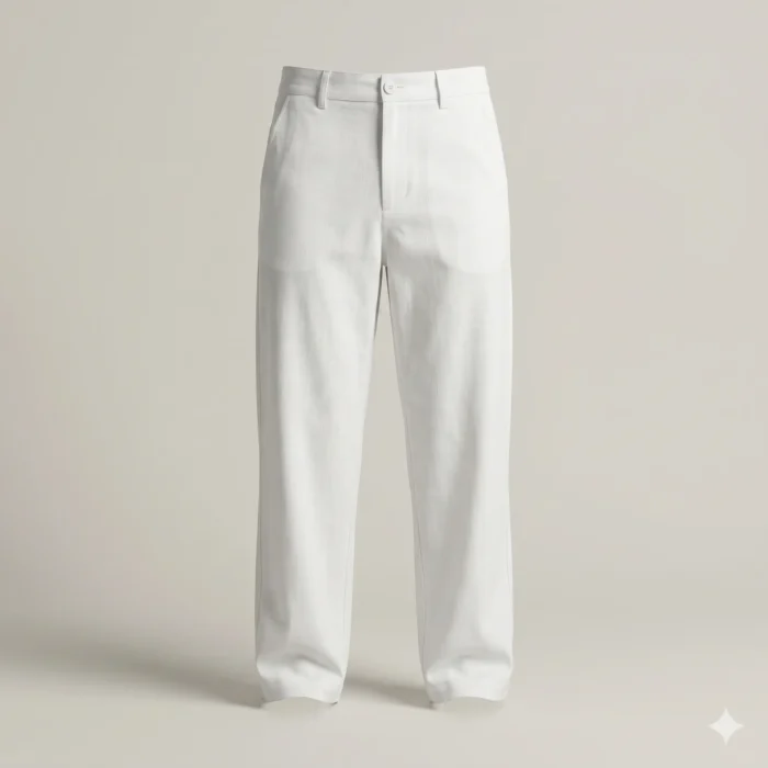 WHITE FRNT Remi Cotton Semi-Baggy Pants